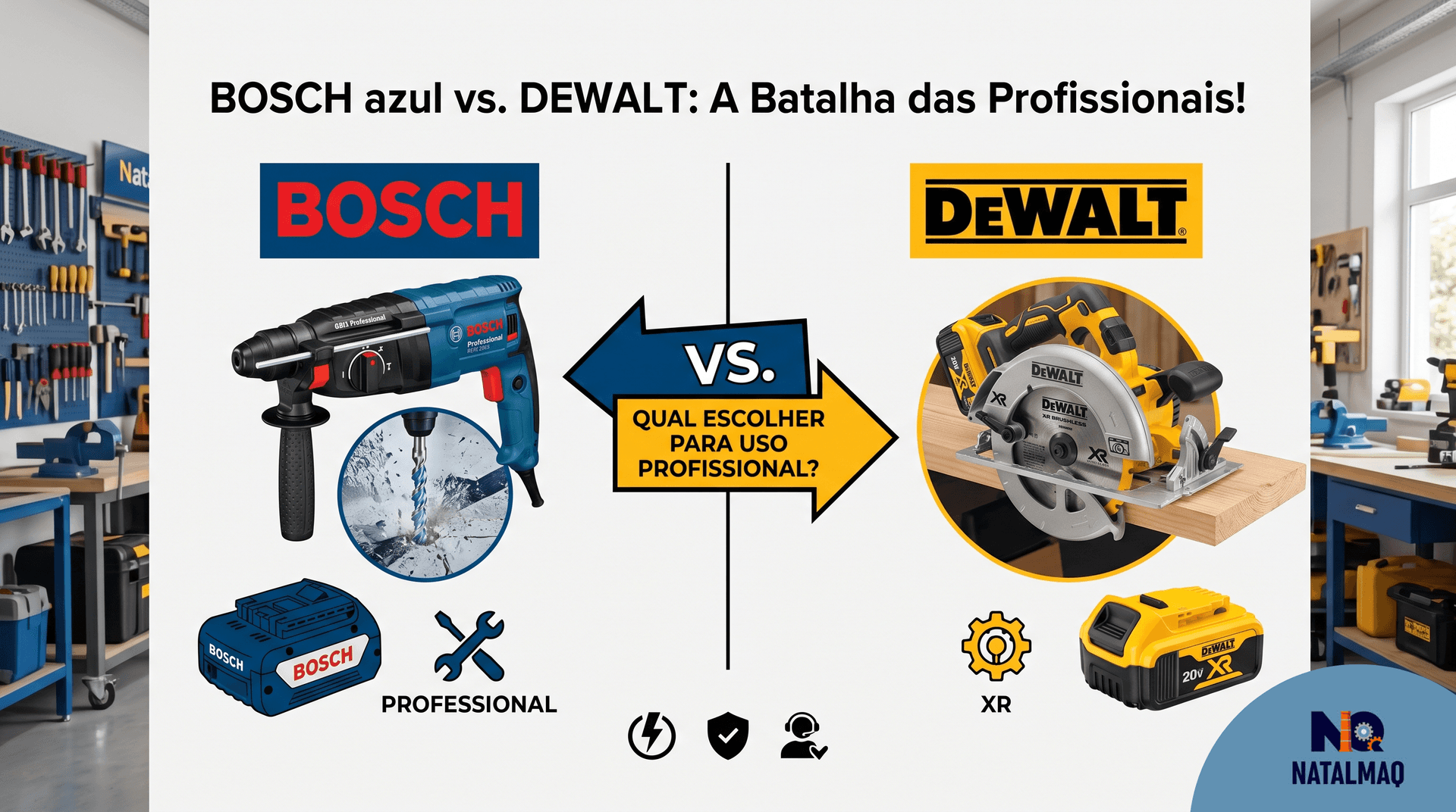 Bosch ou DeWalt para uso profissional: qual escolher