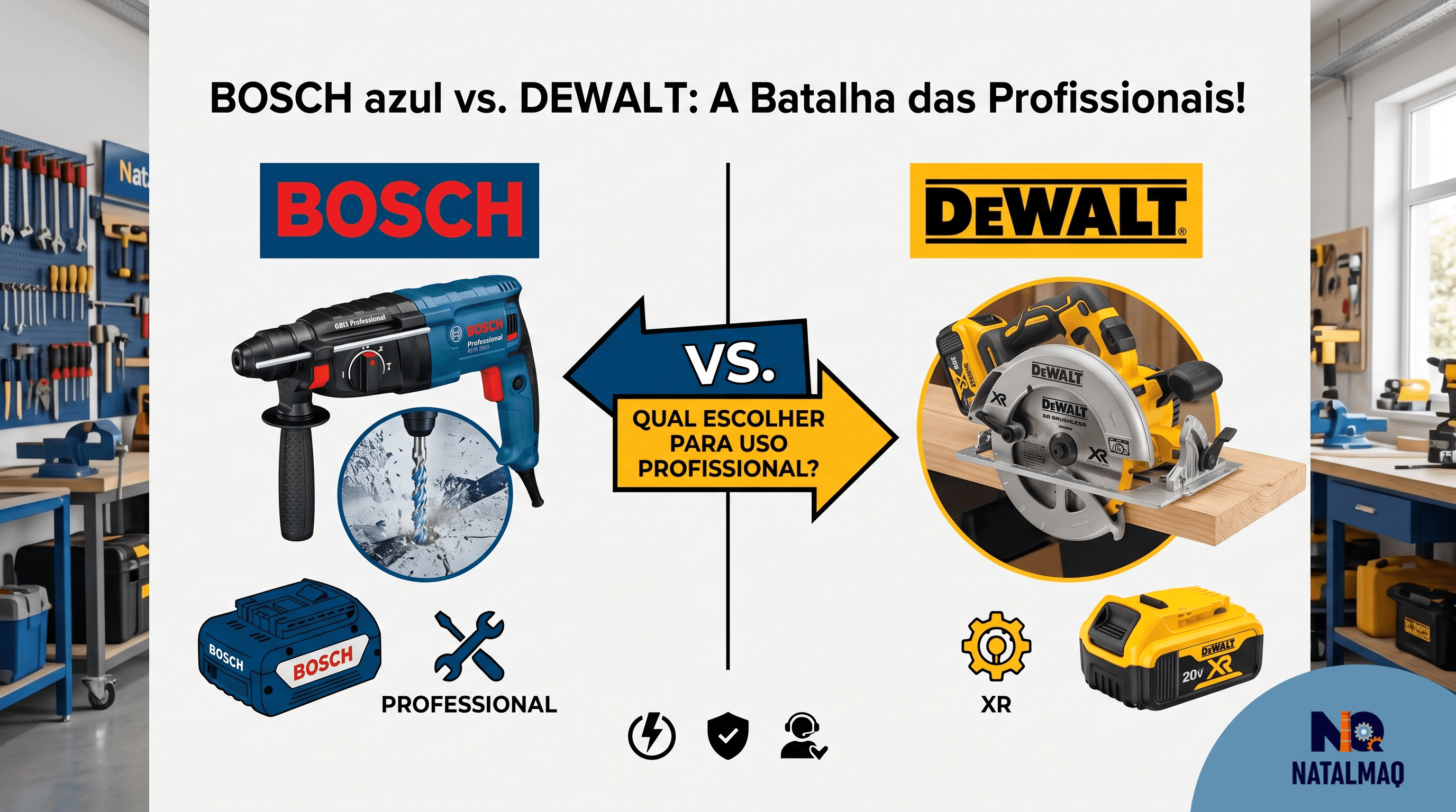 Bosch ou DeWalt para uso profissional: qual escolher