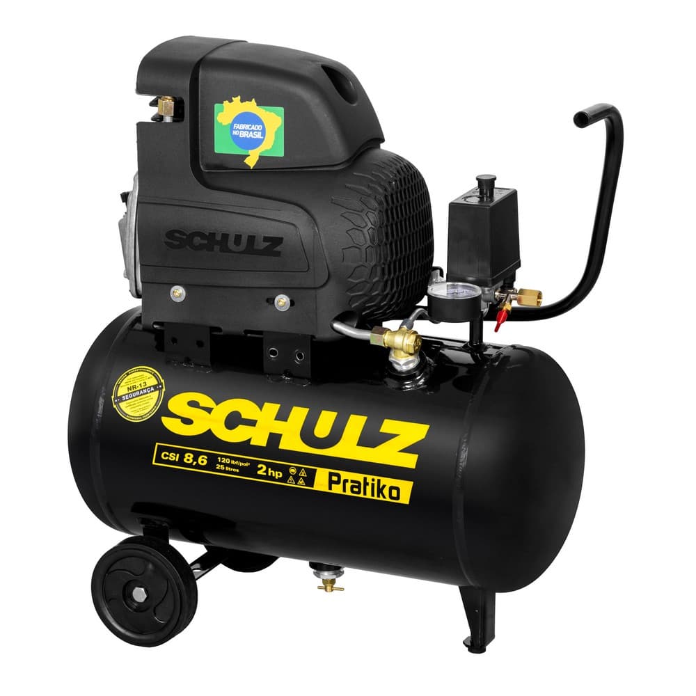 COMPRESSOR DE AR CSI 8.6/25L PRATIK MONOF. 2CV 60HZ220V