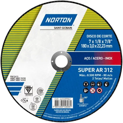 DISCO CORTE ACO 07'' X 1/8 X 7/8 NORTOM