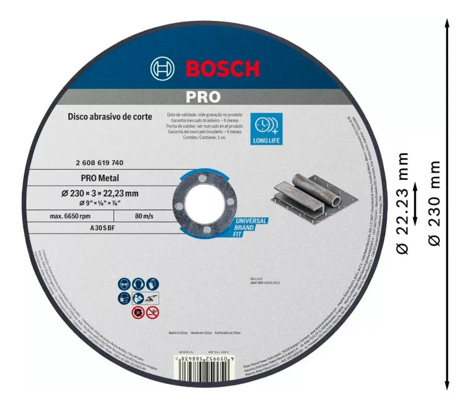 DISCO CORTE ACO 07'' X 1/8 X 7/8 BOSCH