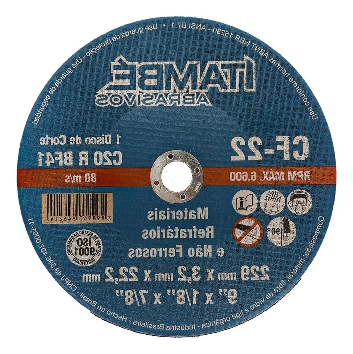 DISCO DESB. REFRATARIO 9''X 1/4 X 7/8 ITAMBE