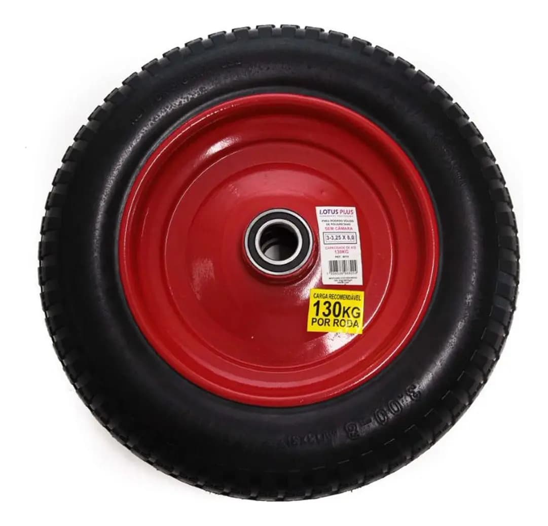 ARO C/ ROLAMENTO C/PNEU SOLIDO PU 3,25X8 CAP-80KG