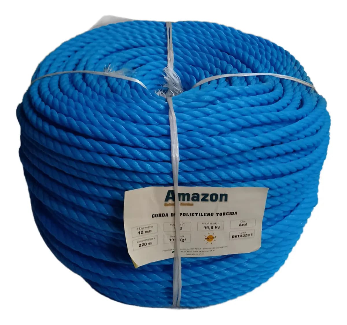 CORDA TORCIDA POLIETILENO AZUL 12MM - 1/2''