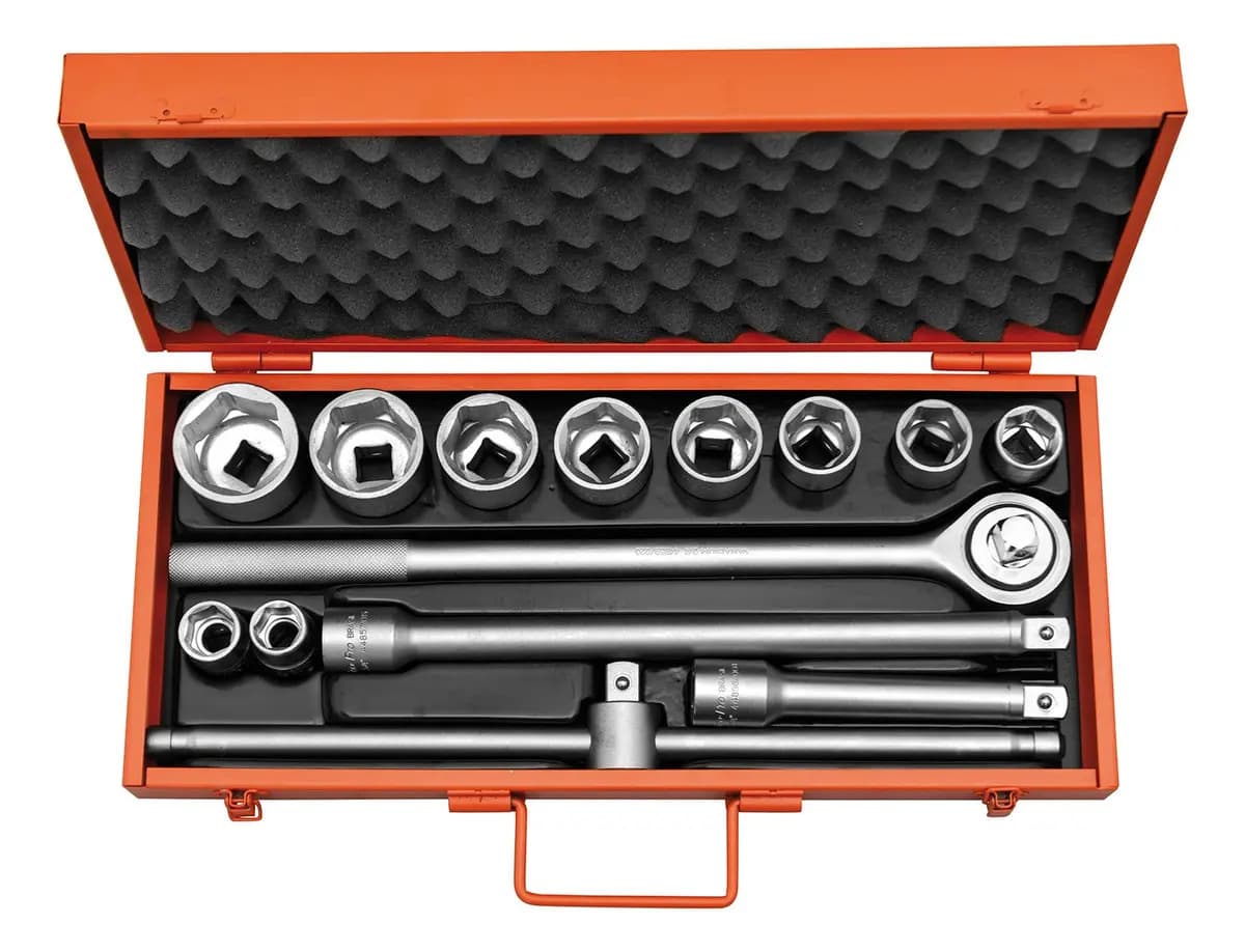 JG SOQUETE ENC. 1/2'' SEXTAVADO C/22PÇS CROMO VANADIO — imagem 1