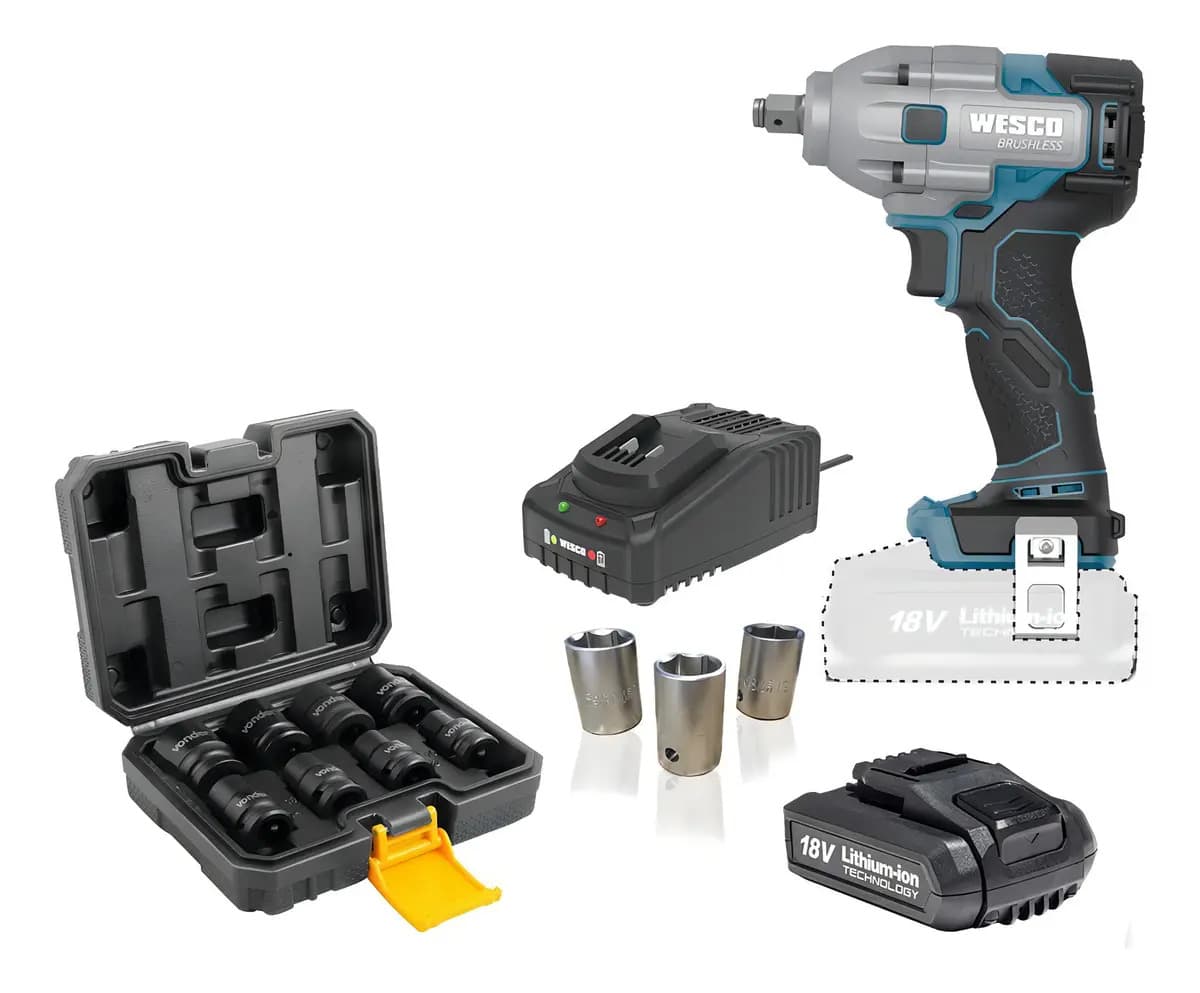 WESCO-CHAVE IMPACTO 18V C/BATERIA+CARREGA. WS2407 220V — imagem 1