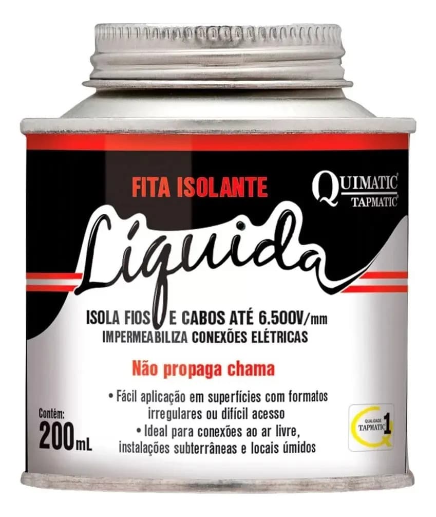 FITA ISOLANTE LIQUIDA 200ML (PRETA) — imagem 1