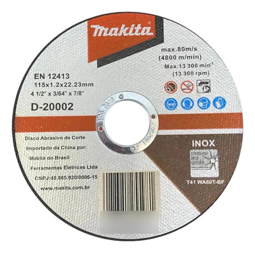 DISCO CORTE INOX 4.1/2 X 1.2 X 7/8