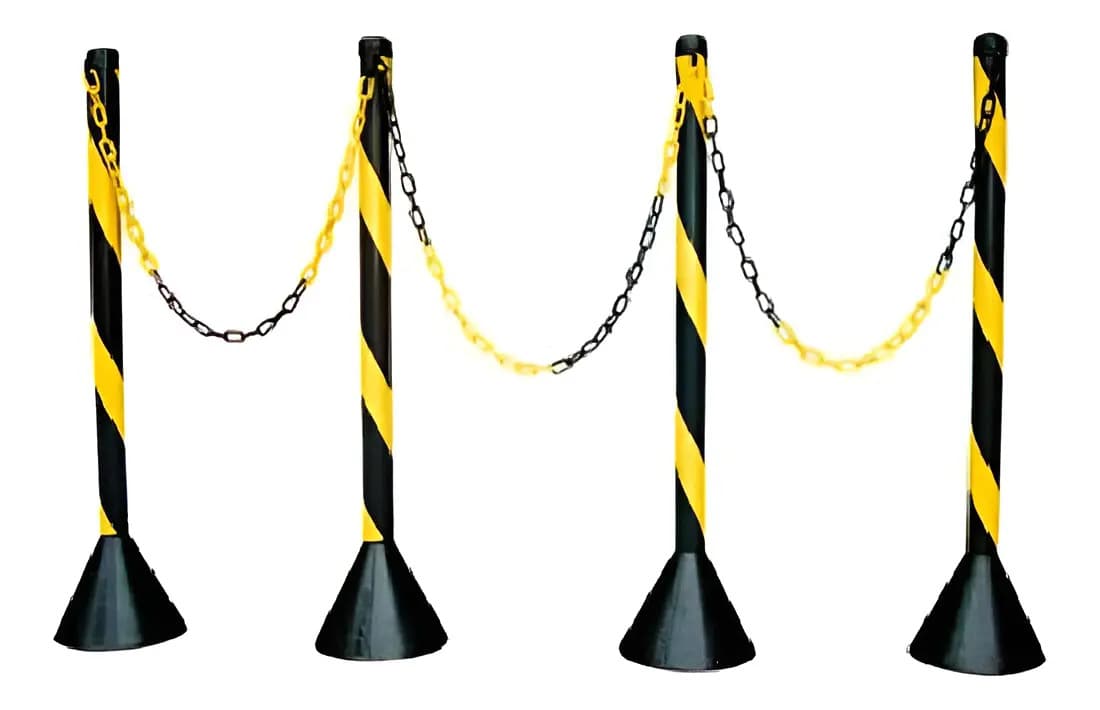 PEDESTRAL ZEBRADO 90CM PRETO/AMARELO