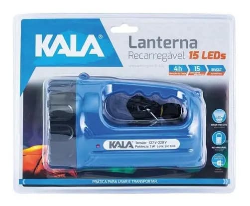 LANTERNA RECAREGAVEL 15 LEDS BIVOLT