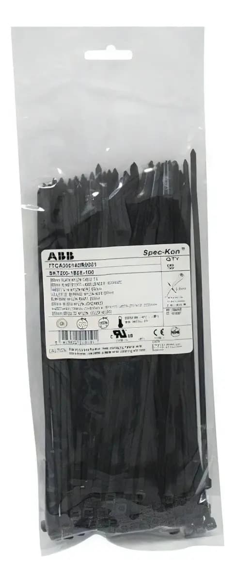 ABRACADEIRA NYLON 300 X 3.6MM BR/PT