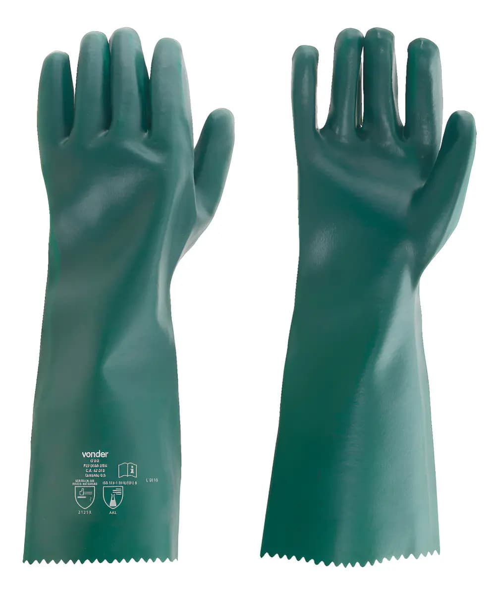 LUVA PVC 46 CM C/ FORRO VERDE CA. 12.767