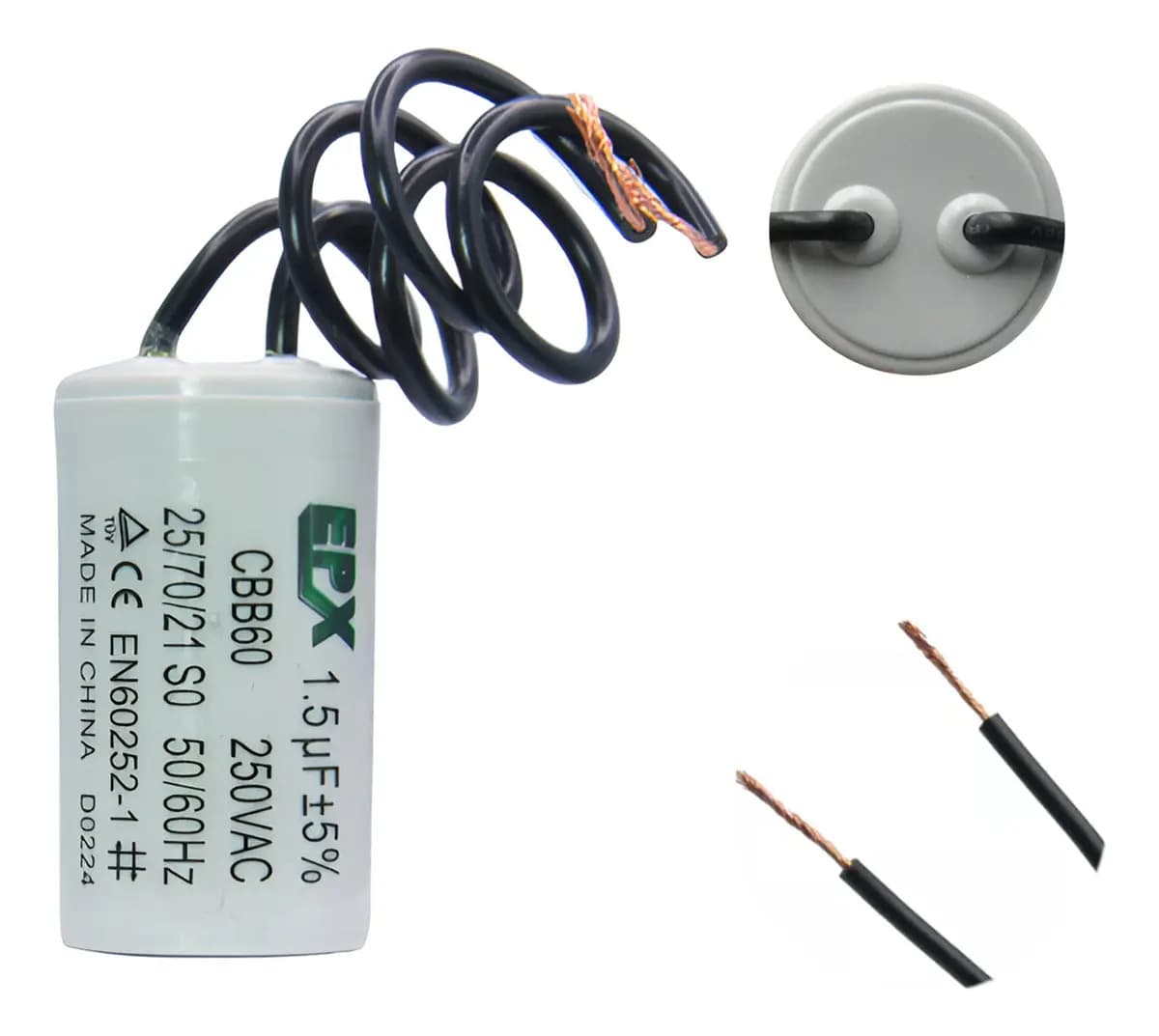 CAPACITOR 40 X 250V PERMANENTE C/FIO