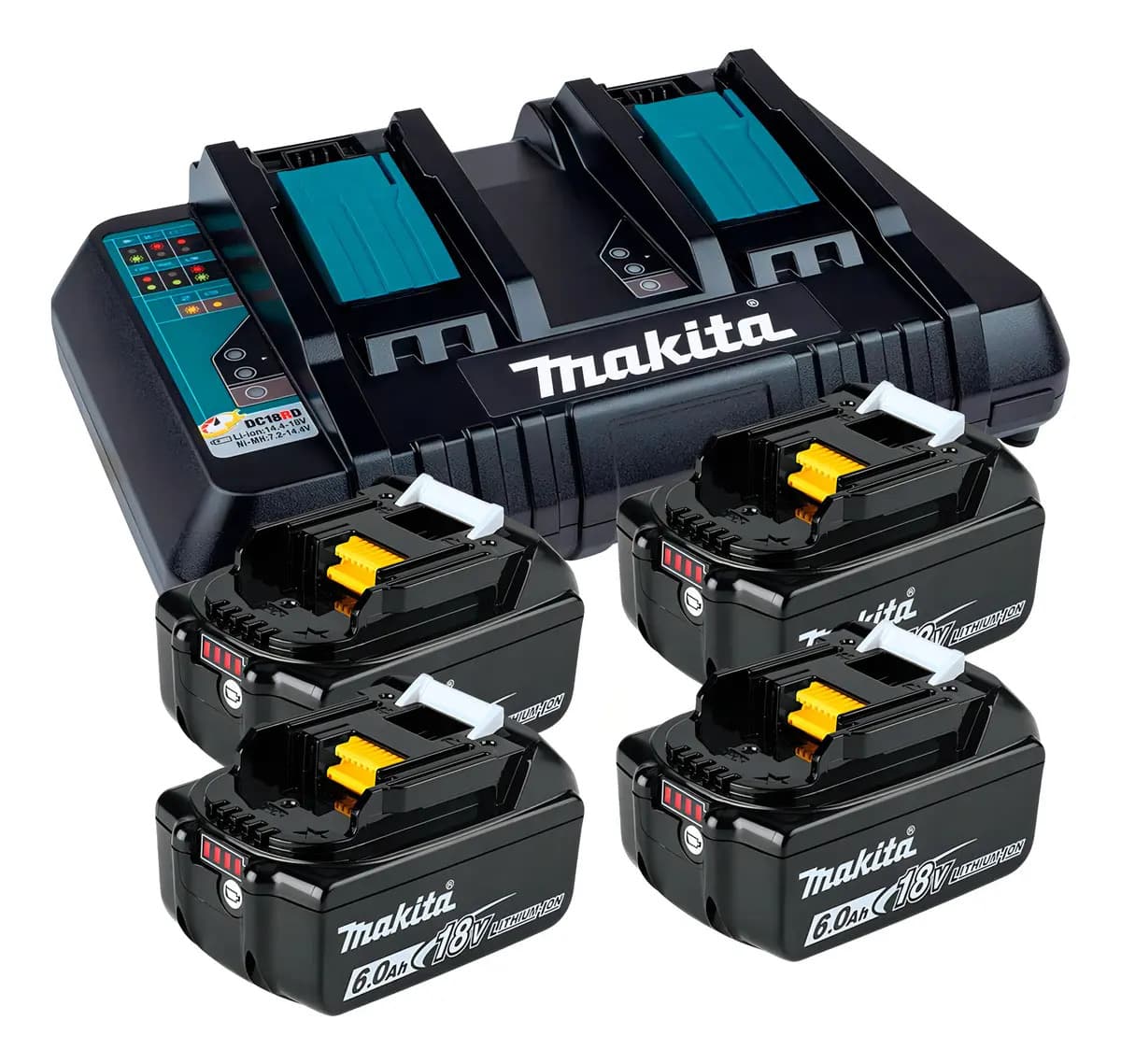 CARREGADOR DE BATERIA DC18RD-220V C/02 BAT. BL1830B MAKITA — imagem 1