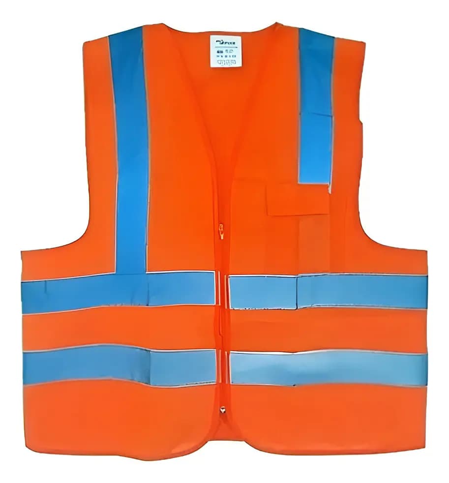 COLETE X - LARANJA/BRANCO C/ REFLETIVO - G