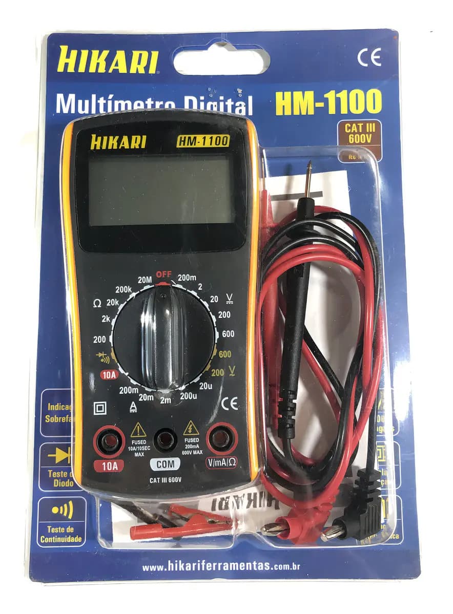 MULTIMETRO DIGITAL HM-1100 - CAT III 600V HIKARI — imagem 1