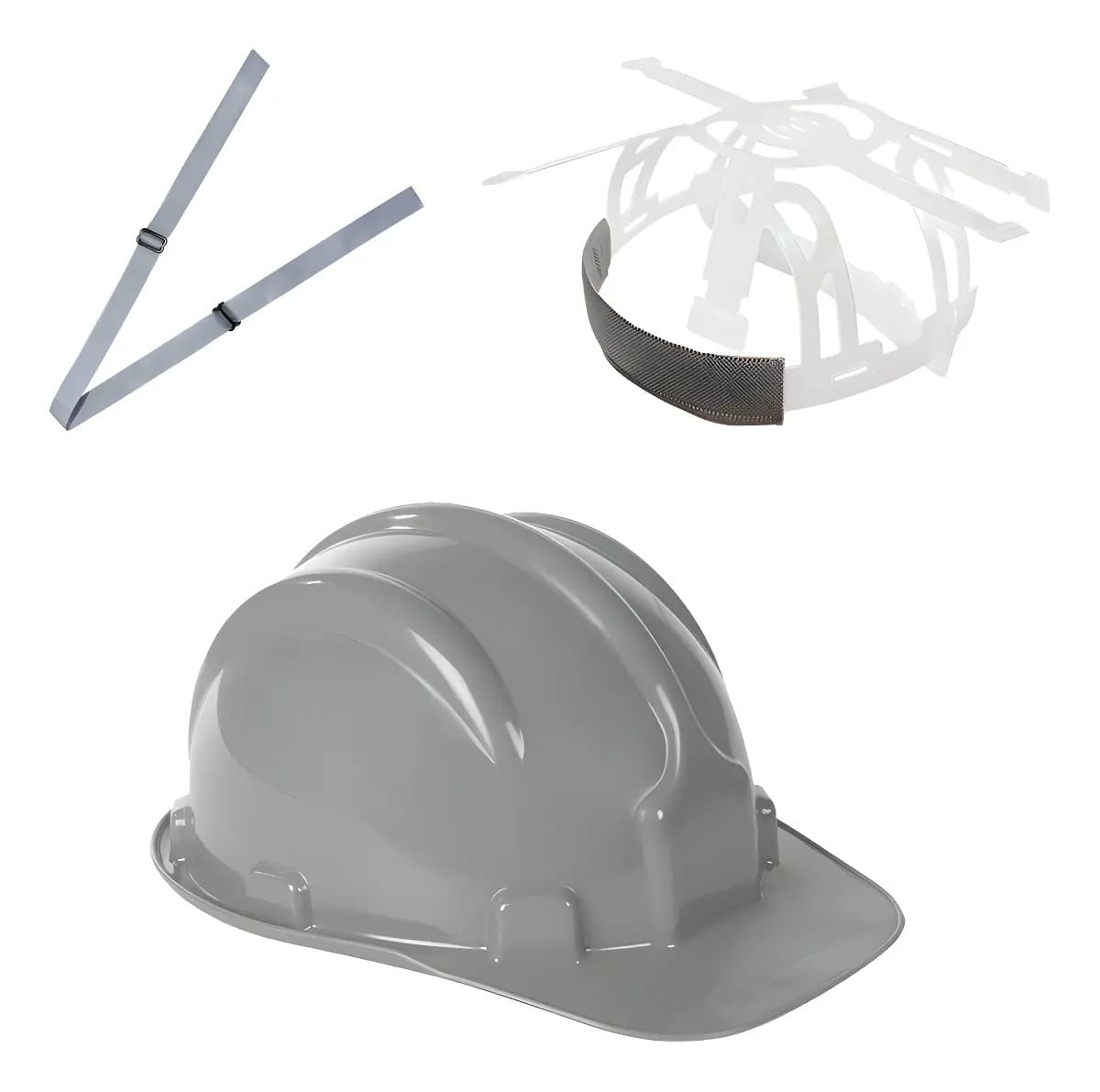 CAPACETE DE SEG.C/CARNEIRA C/SELO INMETRO-CINZA