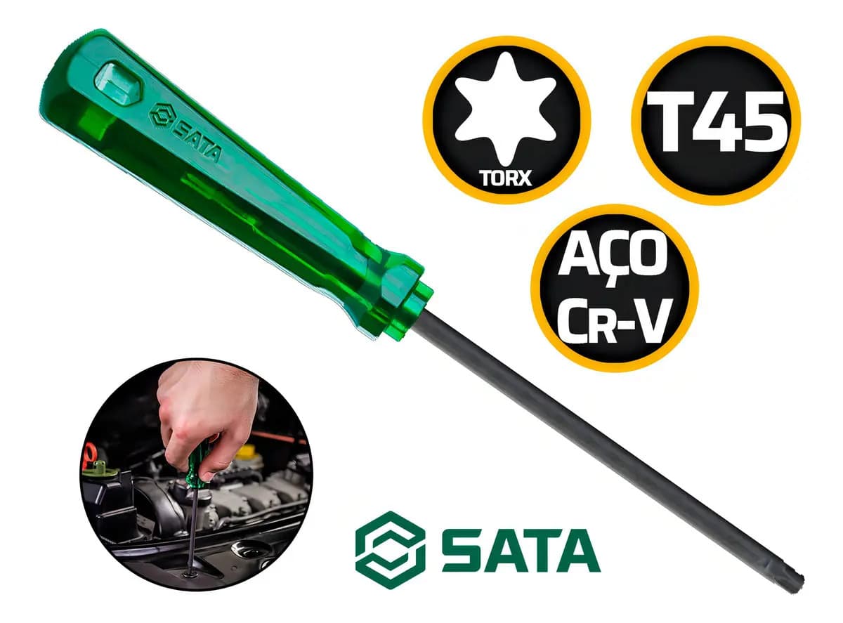 CHAVE TORX RETA C/CABO T45