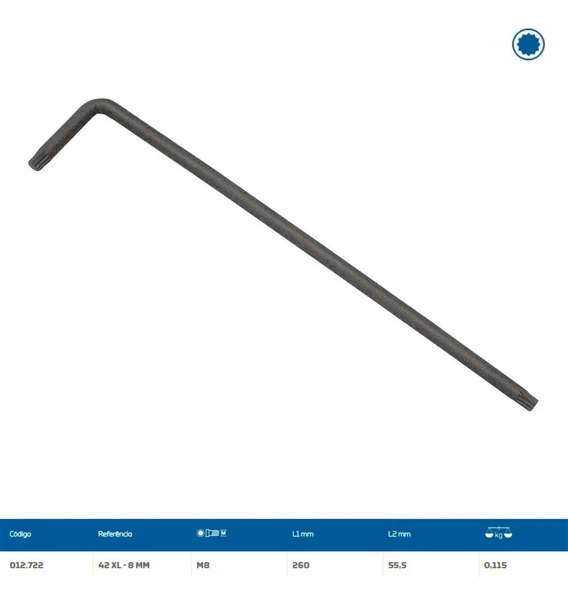 CHAVE MULTID LONGA 42XL-8MM GEDORE
