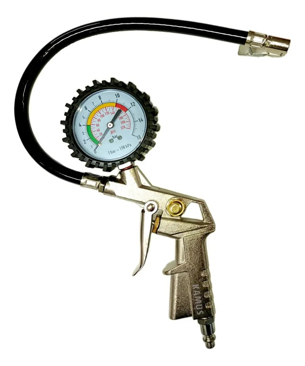 CALIBRADOR INFLATOR ANOLOG. C/BICO AR 0 A 220 PSI — imagem 1